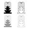 Fountain Tier of Water icon outline set black grey color vector illustration flat style image