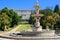 Fountain of the Tritons in Campo del Moro park, Madrid, Spain