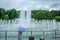 The fountain of Tsaritsyno park bridge in Moscow, Russia.