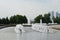 Fountain in Victory Park on Poklonnaya Hill in Moscow.