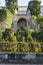 Fountain at Villa D `este in Tivoli on a Sunny summer day