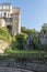 Fountain at Villa D `este in Tivoli on a Sunny summer day