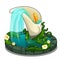 Fountain with water flowing from flower calla