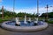 fountain with white sculptures of people in the resort of Nusa Dua Bali