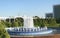 Fountains in back of the Ezgulik Arch on the Independence Square of Uzbekistan