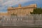 Fountains on the background of the House of Soviets, Moscow Square. Saint Petersburg