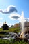 Fountains and a large cascade in Peterhof