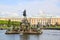 Fountains and sculptures in upper park of Peterhof