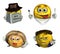 Four 3D Emoticons - with clipping path