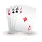 Four aces. Cards on white