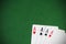 Four aces on green background. Gambling poker