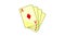 Four aces playing cards icon animation