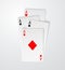 Four aces playing cards poker winner hand