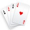 Four aces playing cards poker winner hand