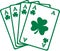 Four aces playing cards for saint patrick`s day
