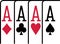 Four aces playing cards winning poker