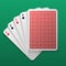 Four aces poker playing card on game table. Casino big win gamble vector background