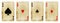 Four Aces Vintage Playing Cards - isolated