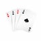 Four aces. Winning poker hand concept. Playing cards isolated on white background