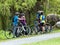 Four active cyclist at the park, Ecuador