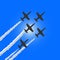 Four aircraft in sky