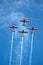 Four airplanes on airshow