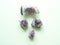 Four Amethyst geodes parts from top for crystal therapy treatments and reiki