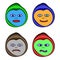 Four animated emoticons