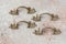 Four antique furniture dresser handles