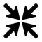 Four arrows inward icon. Simple illustration. Line emblem. Navigation pointer. Vector illustration. Stock image.