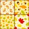 Four autumn seamless patterns