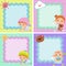 Four background template with cute kids