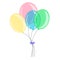 Four balloon at white background