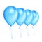 Four balloons party birthday blue decoration