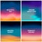 Four beautiful backgrounds. Blurred abstract backdrops like sunrise, sunset or amazing sky