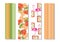 Four bookmarks vector set with flamingos and leaves