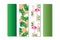 Four bookmarks vector set with flamingos and leaves