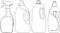 Four bottles containers disinfection disinfection