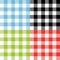 Four checkered tartan seamless pattern designs.