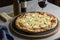 Four-Cheese Pizza with Crispy Thin Crust - Generative AI
