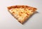 Four cheese pizza slice on white background.Macro.AI Generative