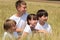 Four children in wheat field