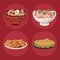 four chinese food dishes