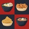 four chinese food icons