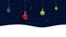 Four Christmas bulbs at night with snowfall seamless loop animation motion graphics