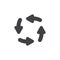Four circular arrows vector icon