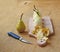 Four cleaned pears for preparation of dessert