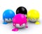 Four CMYK color balls