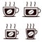 Four coffee cup icon by vector