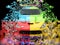 Four color sports car - abstract pixel destruction